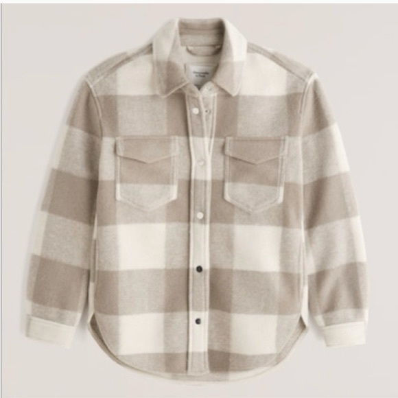 Abercrombie & Fitch - Oversized Plaid Shacket - Size Small - Picture 2 of 5